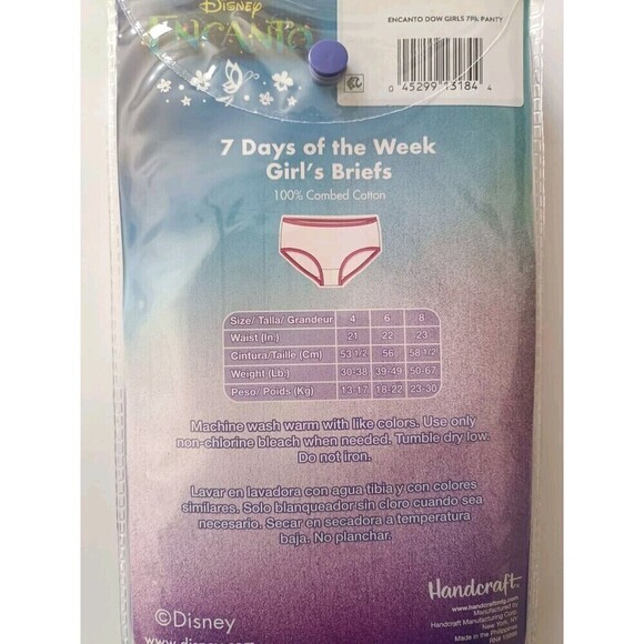 Disney Encanto 7-Pack Toddler  Girls Underwear Size 8 Days Of Week Cotton NEW - Picture 4 of 4